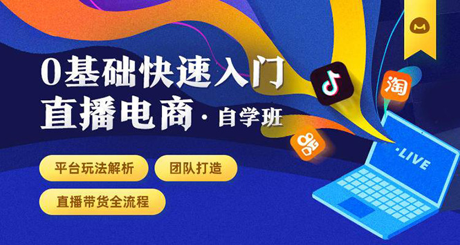 0基础快速入门直播电商课程：直播平台玩法解析-团队打造-带货全流程等环节-火柴小市场
