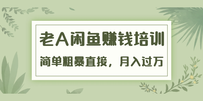 《老A闲鱼赚钱培训》简单粗暴直接，月入过万真正的闲鱼战术实课（51节课）-火柴小市场