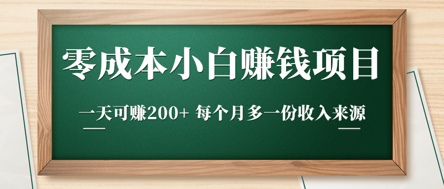 零成本小白赚钱实操项目，一天可赚200+ 每个月多一份收入来源-火柴小市场