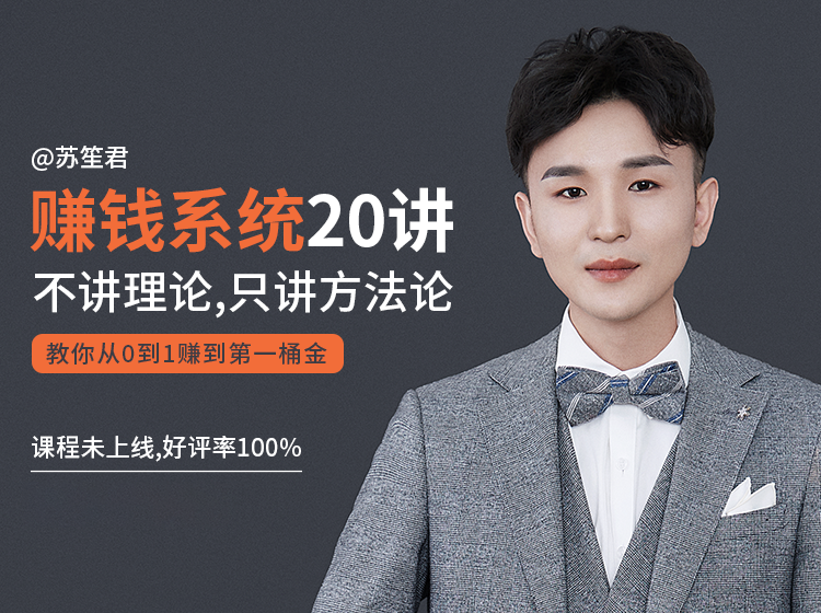 苏笙君的赚钱系统20课 教你从0到1赚到你的第一桶金（不讲理论，只讲方法论）-火柴小市场