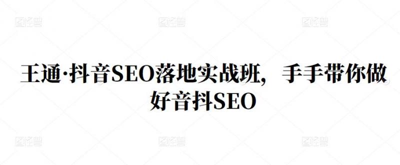 王通·抖音SEO落地实战班，手‬手带你做好音抖‬‬SEO-火柴小市场