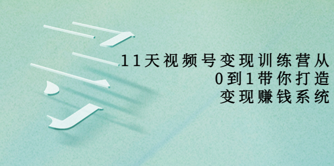 11天视频号变现训练营，从0到1打造变现赚钱系统（价值398元）-火柴小市场