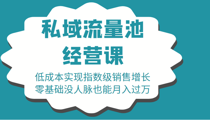 16堂私域流量池经营课：低成本实现指数级销售增长，零基础没人脉也能月入过万-火柴小市场