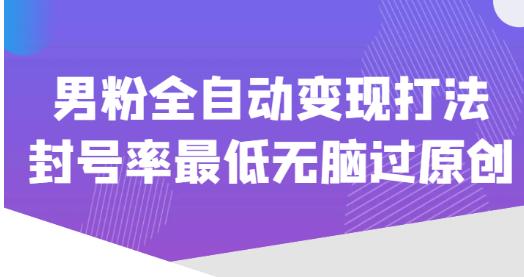 价值1980的男粉全自动变现打法，封号率最低无脑过原创-火柴小市场