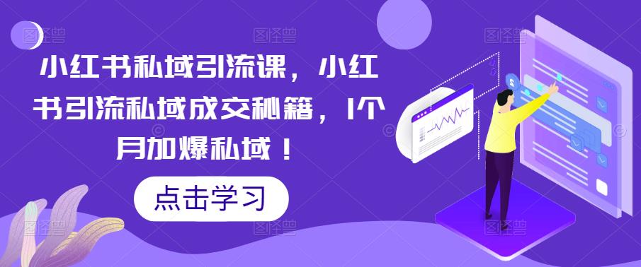 小红书私域引流课，小红书引流私域成交秘籍，1个月加爆私域！-火柴小市场