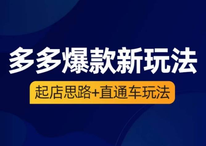 海神·多多爆款新玩法，​起店思路+直通车玩法（3节精华课）-火柴小市场