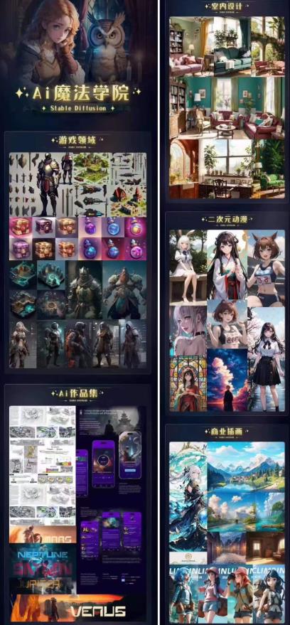 Ai魔法绘画 Stable Diffusion专业课高效辅助Ui/运营作品集0到精通系统课-火柴小市场