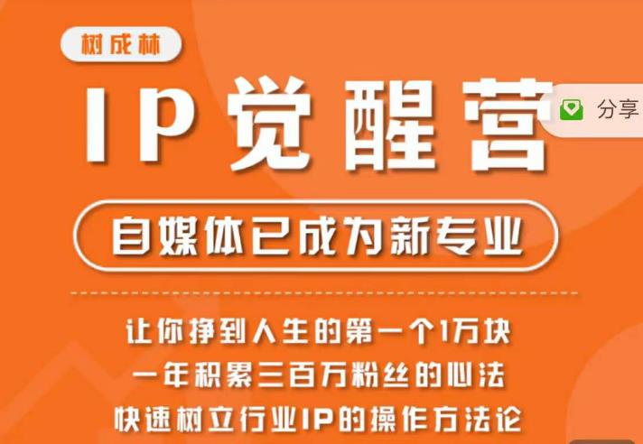 树成林·IP觉醒营，快速树立行业IP的操作方法论，让你赚到人生的第一个1万块-火柴小市场