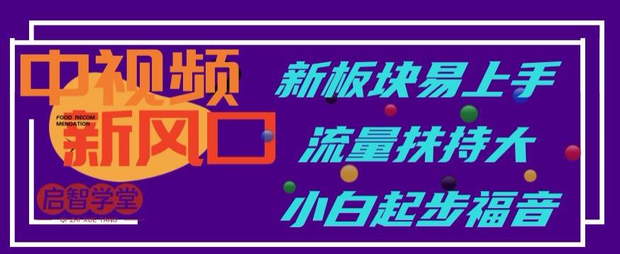 中视频新风口，新板块易上手，流量扶持大，小白起步福音【揭秘】-火柴小市场