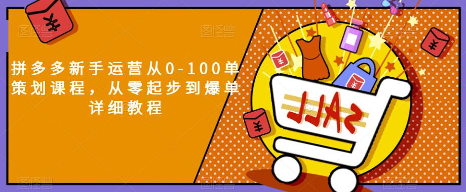 拼多多新手运营从0-100单策划课程，从零起步到爆单详细教程-火柴小市场