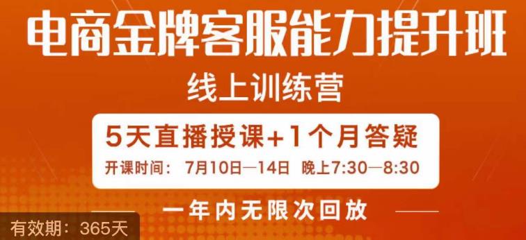 电商金牌客服能力提升班，提升客服能力是你店铺业绩的关键要素-火柴小市场