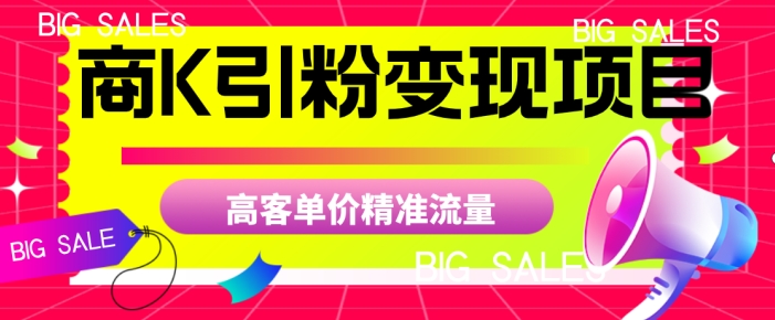 商K引粉变现项目，高客单价精准流量【揭秘】-火柴小市场