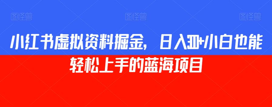 小红书虚拟资料掘金，日入300+小白也能轻松上手的蓝海项目【揭秘】-火柴小市场