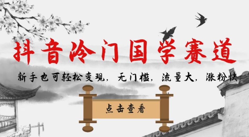 抖音冷门国学赛道，新手也可轻松变现，无门槛，流量大，涨粉快-火柴小市场