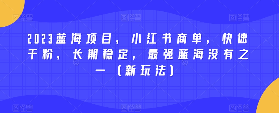 2023蓝海项目，小红书商单，快速千粉，长期稳定，最强蓝海没有之一（新玩法）-火柴小市场