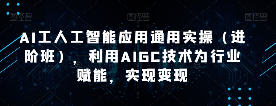 AI工人工智能应用通用实操（进阶班），利用AIGC技术为行业赋能，实现变现-火柴小市场