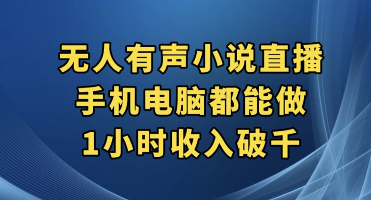 抖音无人有声小说直播，手机电脑都能做，1小时收入破千【揭秘】-火柴小市场