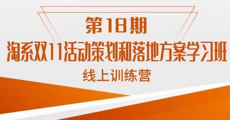 南掌柜·淘系双11活动策划和落地方案线上课18期-火柴小市场