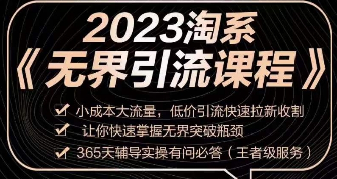 2023淘系无界引流实操课程，​小成本大流量，低价引流快速拉新收割，让你快速掌握无界突破瓶颈-火柴小市场