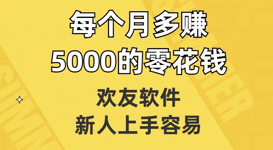 欢友软件，新人上手容易，每个月多赚5000的零花钱【揭秘】-火柴小市场