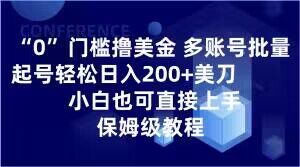0门槛撸美金，多账号批量起号轻松日入200+美刀，小白也可直接上手，保姆级教程【揭秘】-火柴小市场
