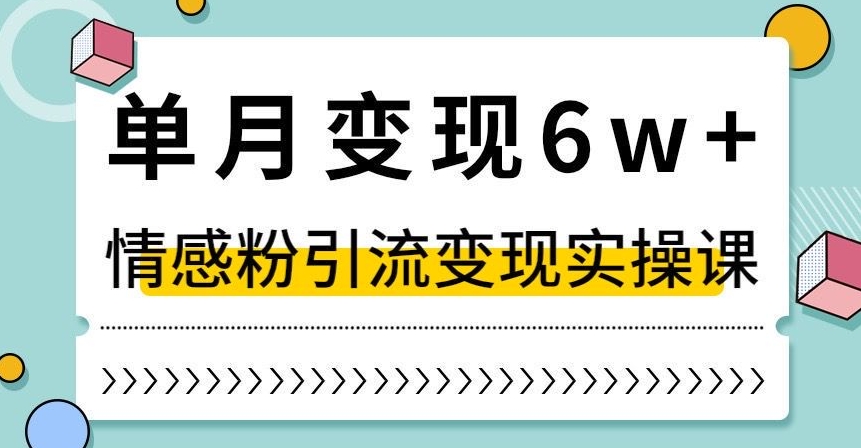 单月变现6W+，抖音情感粉引流变现实操课，小白可做，轻松上手，独家赛道【揭秘】-火柴小市场