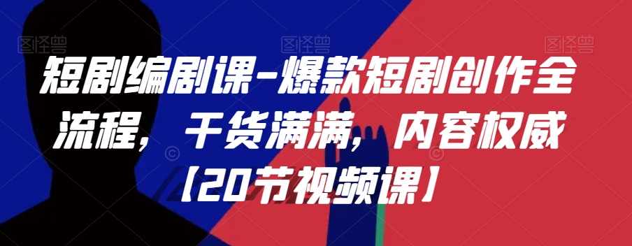 短剧编剧课-爆款短剧创作全流程，干货满满，内容权威【20节视频课】-火柴小市场