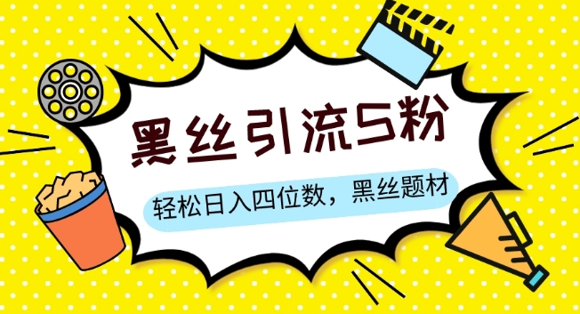 S粉变现，轻松日入四位数，黑丝题材+情感话术【揭秘】-火柴小市场