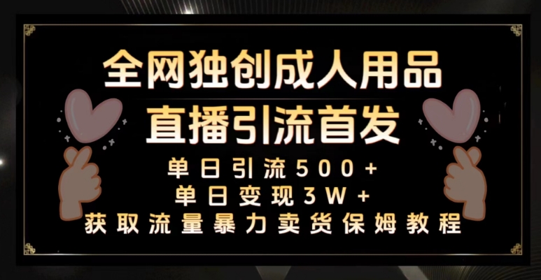 全网独创真人主播+无人直播单日引流500+，橙人用品暴力卖货单日变现3W+保姆似教学2.0【揭秘】-火柴小市场