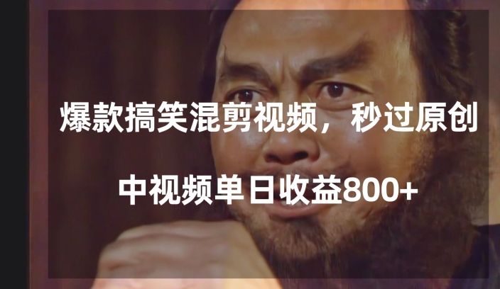 爆款搞笑混剪视频，百分百过原创，单日中视频播放收益800+【揭秘】-火柴小市场