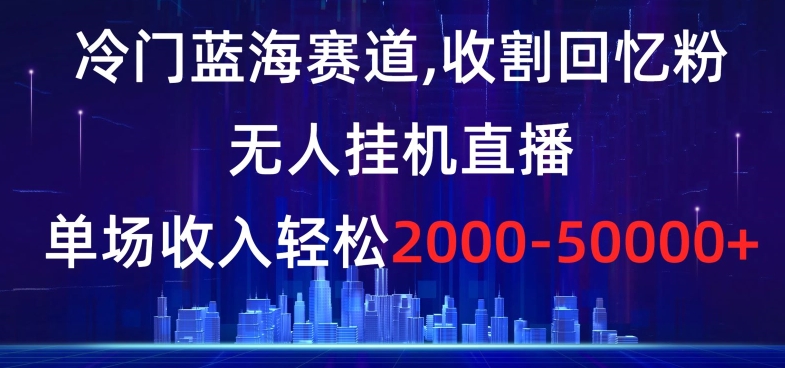 冷门蓝海赛道，收割回忆粉，无人挂机直播，单场收入轻松2000-5w+【揭秘】-火柴小市场