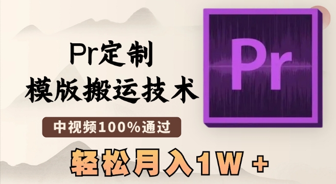 最新Pr定制模版搬运技术，中视频100%通过，几分钟一条视频，轻松月入1W＋【揭秘】-火柴小市场