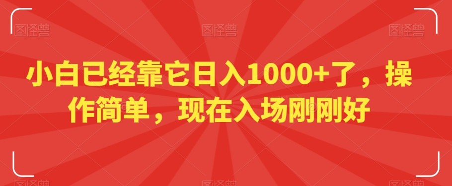小白已经靠它日入1000+了，操作简单，现在入场刚刚好【揭秘】-火柴小市场