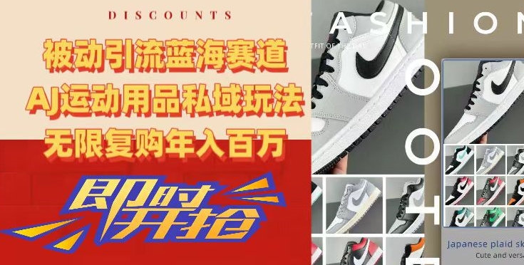 被动引流蓝海赛道，AJ运动用品私域玩法，无限复购年入百万【揭秘】-火柴小市场