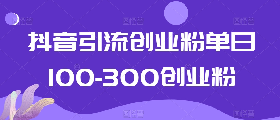 抖音引流创业粉单日100-300创业粉【揭秘】-火柴小市场
