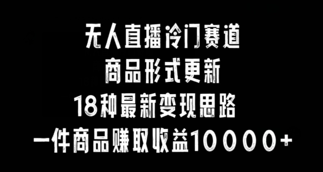无人直播冷门赛道，商品形式更新，18种变现思路，一件商品赚取收益10000+【揭秘】-火柴小市场