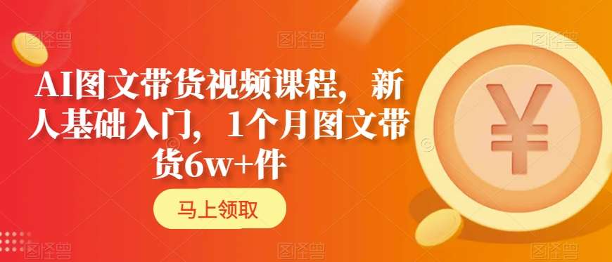 AI图文带货视频课程，新人基础入门，1个月图文带货6w+件-火柴小市场