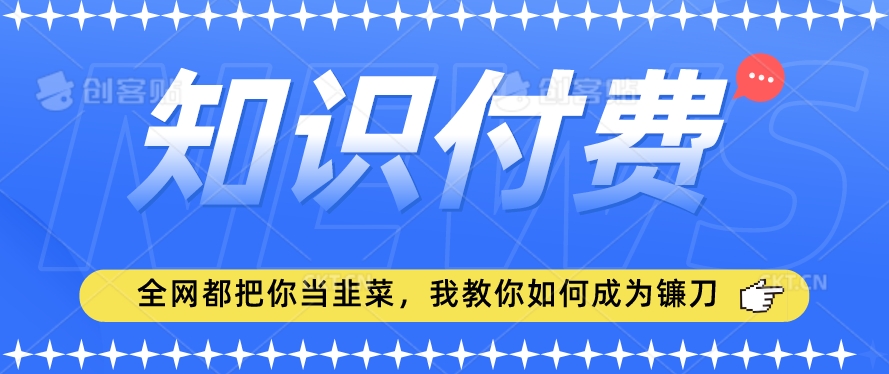 2024最新知识付费项目，小白也能轻松入局，全网都在教你做项目，我教你做镰刀【揭秘】-火柴小市场
