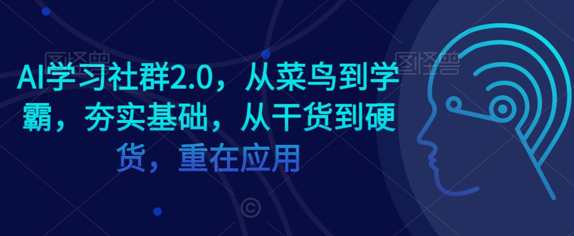 AI学习社群2.0，从菜鸟到学霸，夯实基础，从干货到硬货，重在应用-火柴小市场