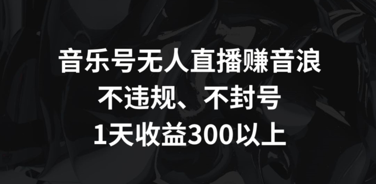 音乐号无人直播赚音浪，不违规、不封号，1天收益300+【揭秘】-火柴小市场