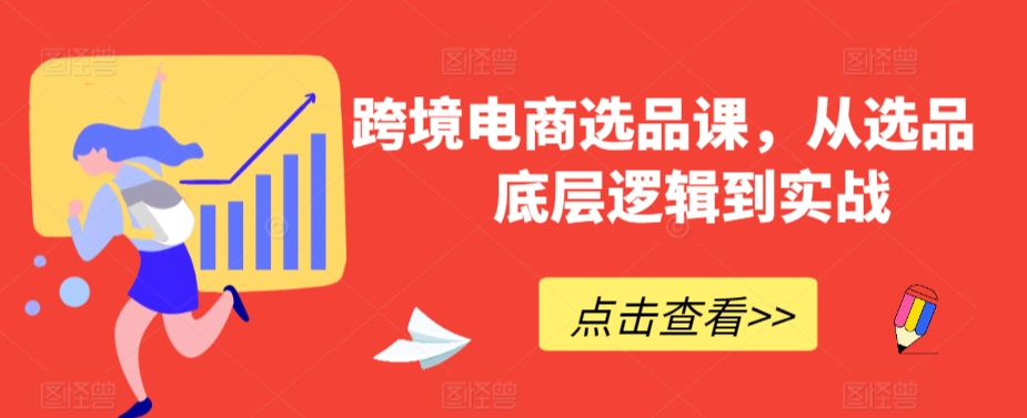 跨境电商选品课，从选品到底层逻辑到实战-火柴小市场
