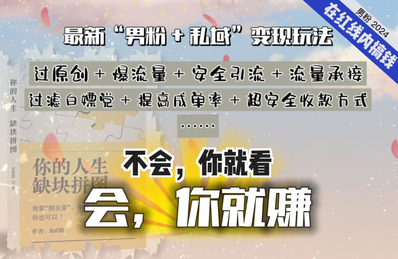 2024，“男粉+私域”还是最耐造、最赚、最轻松、最愉快的变现方式【揭秘】-火柴小市场
