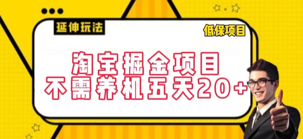 淘宝掘金项目，不需养机，五天20+，每天只需要花三四个小时【揭秘】-火柴小市场