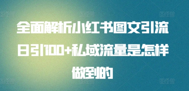 全面解析小红书图文引流日引100+私域流量是怎样做到的【揭秘】-火柴小市场