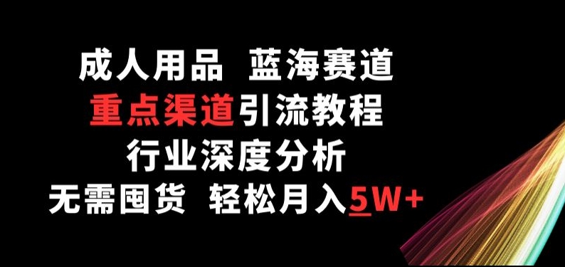成人用品，蓝海赛道，重点渠道引流教程，行业深度分析，无需囤货，轻松月入5W+【揭秘】-火柴小市场