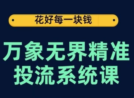 万象无界精准投流系统课，从关键词到推荐，从万象台到达摩盘，从底层原理到实操步骤-火柴小市场