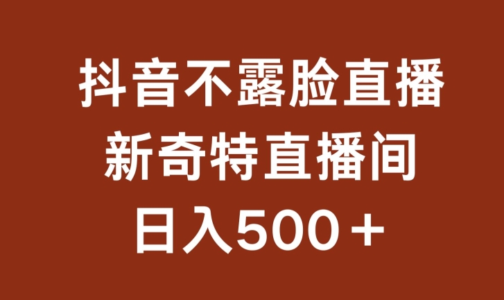 不露脸挂机直播，新奇特直播间，日入500+【揭秘】-火柴小市场