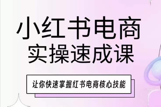 小红书电商实操速成课，让你快速掌握红书电商核心技能-火柴小市场