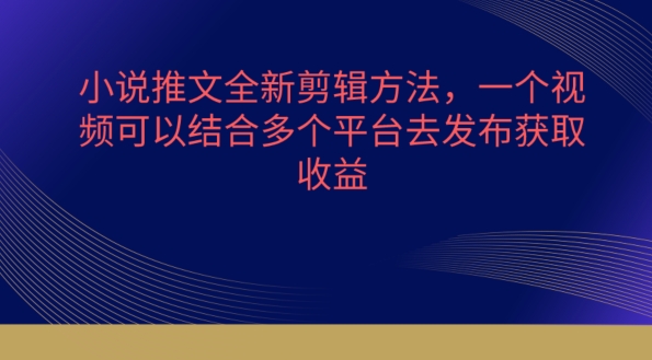 小说推文全新剪辑方法，一个视频可以结合多个平台去发布获取【揭秘】-火柴小市场