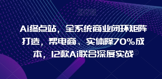 Ai终点站，全系统商业闭环矩阵打造，帮电商、实体降70%成本，12款Ai联合深度实战-火柴小市场